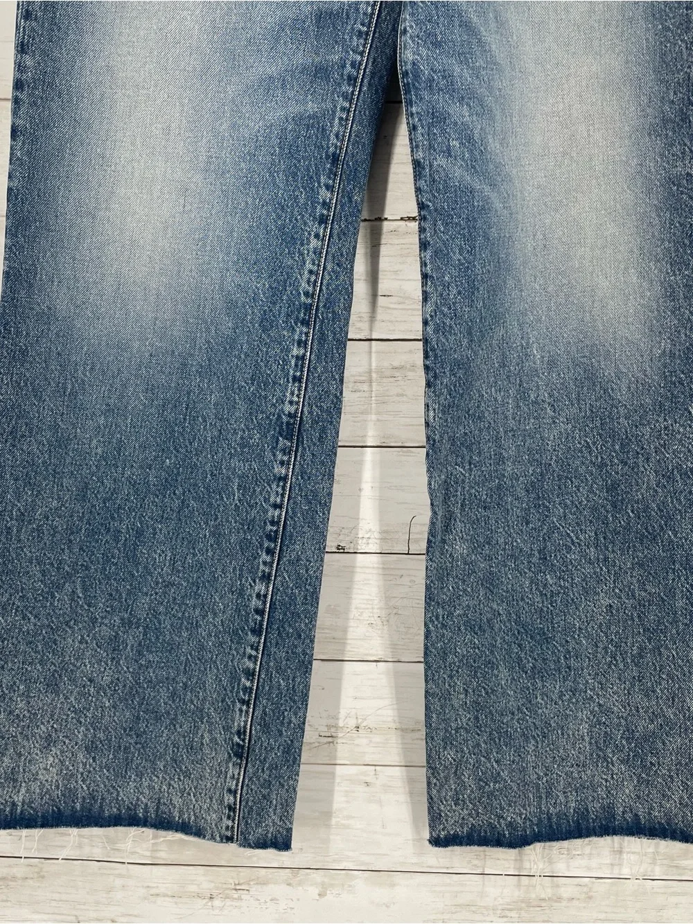 SLVRLAKE Grace Wide Leg Jeans in Last Goodbye Size 31 Raw Hem Denim